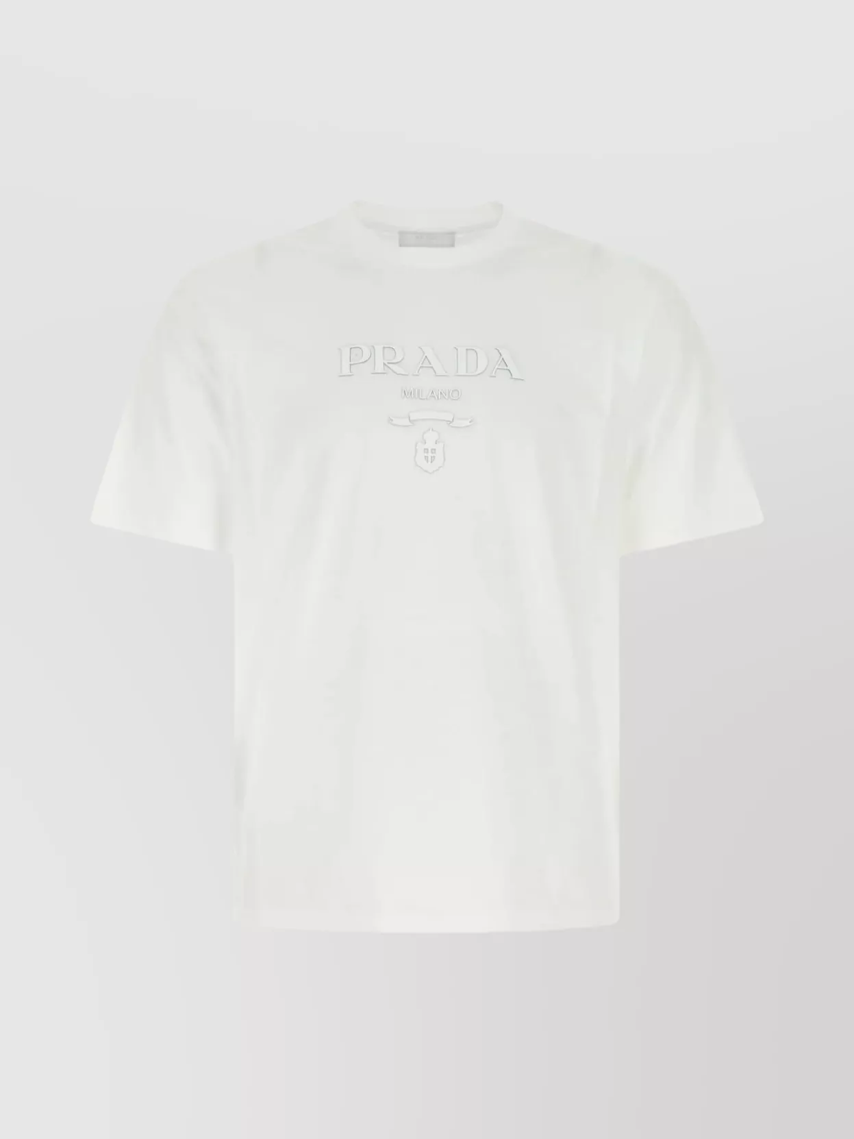 Shop Prada Crew Neck T-shirt Straight Hem