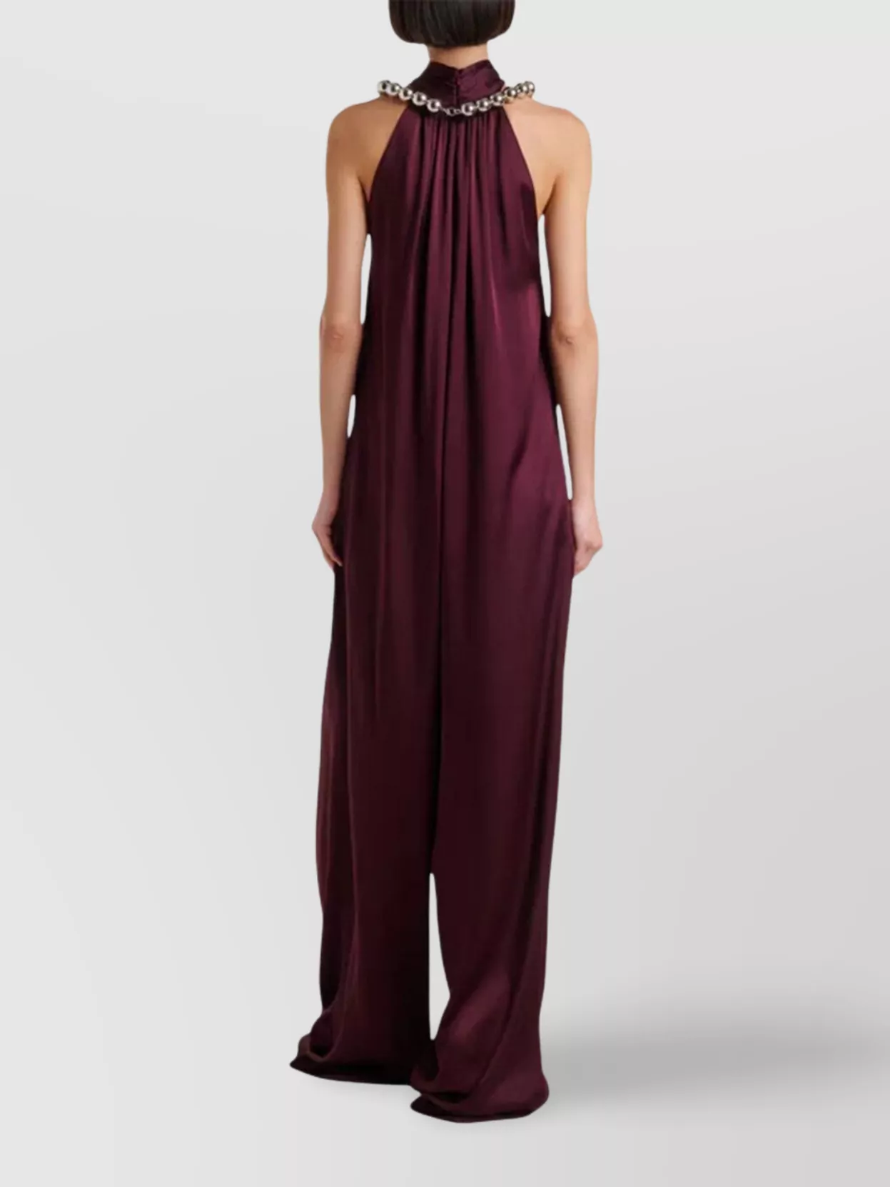Stella Mccartney Sphere Embellished Jumpsuit Halterneck Wide Leg