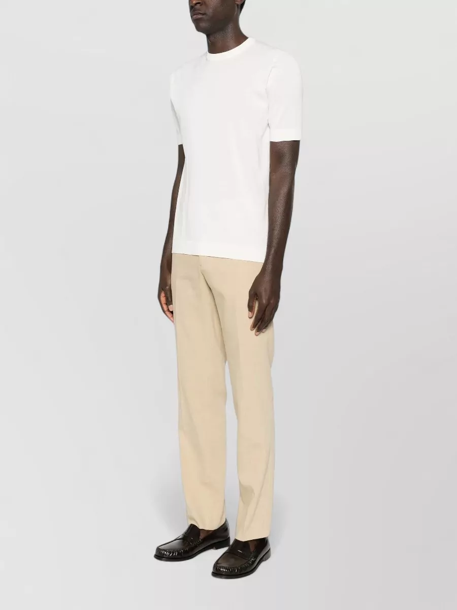 Lardini Knit T Shirt Short Sleeves Ribbed Trims