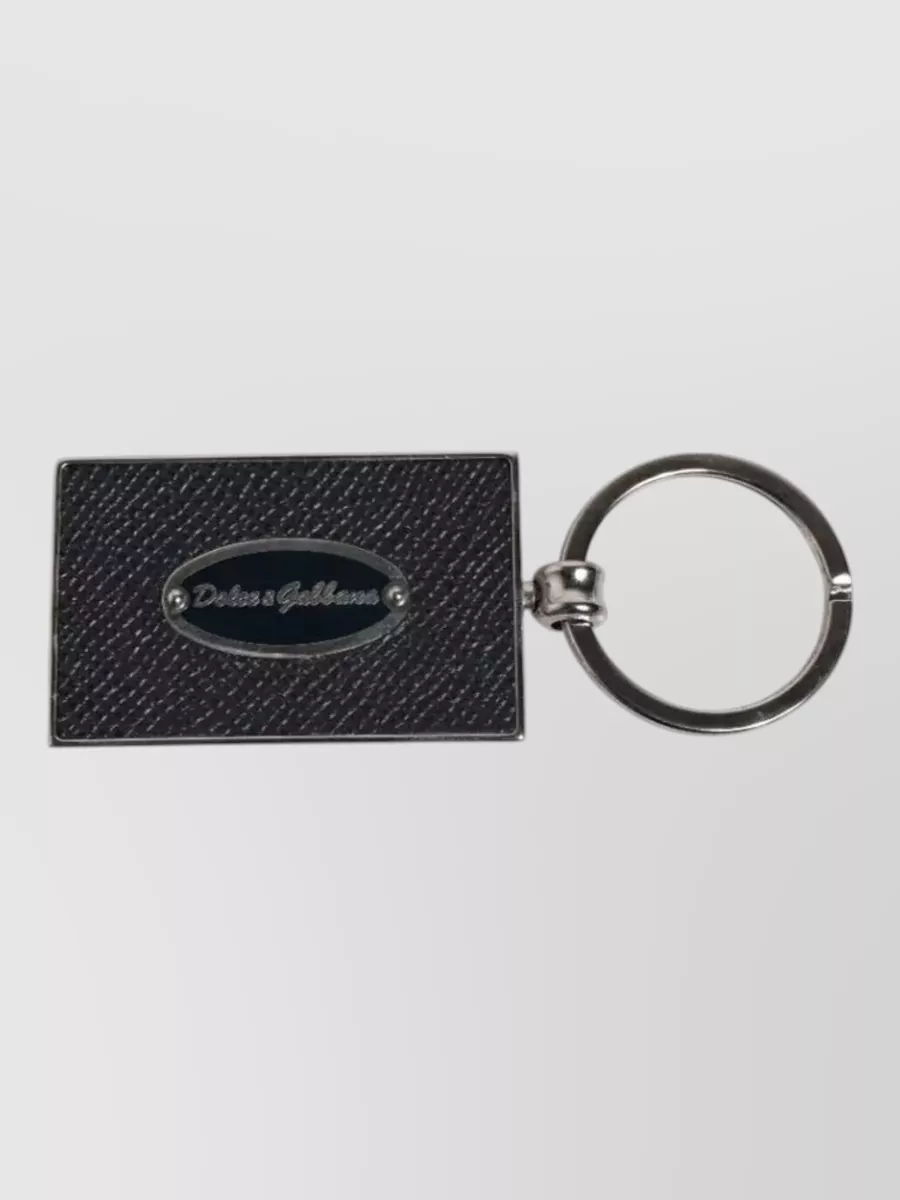 Dolce&Gabbana leather logo metal keychain