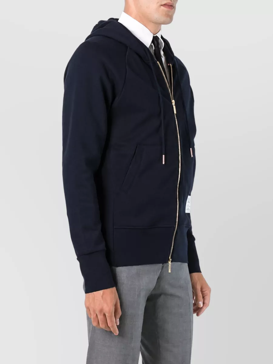 Thom Browne Cotton Zip-Up Hooded Sweatshirt