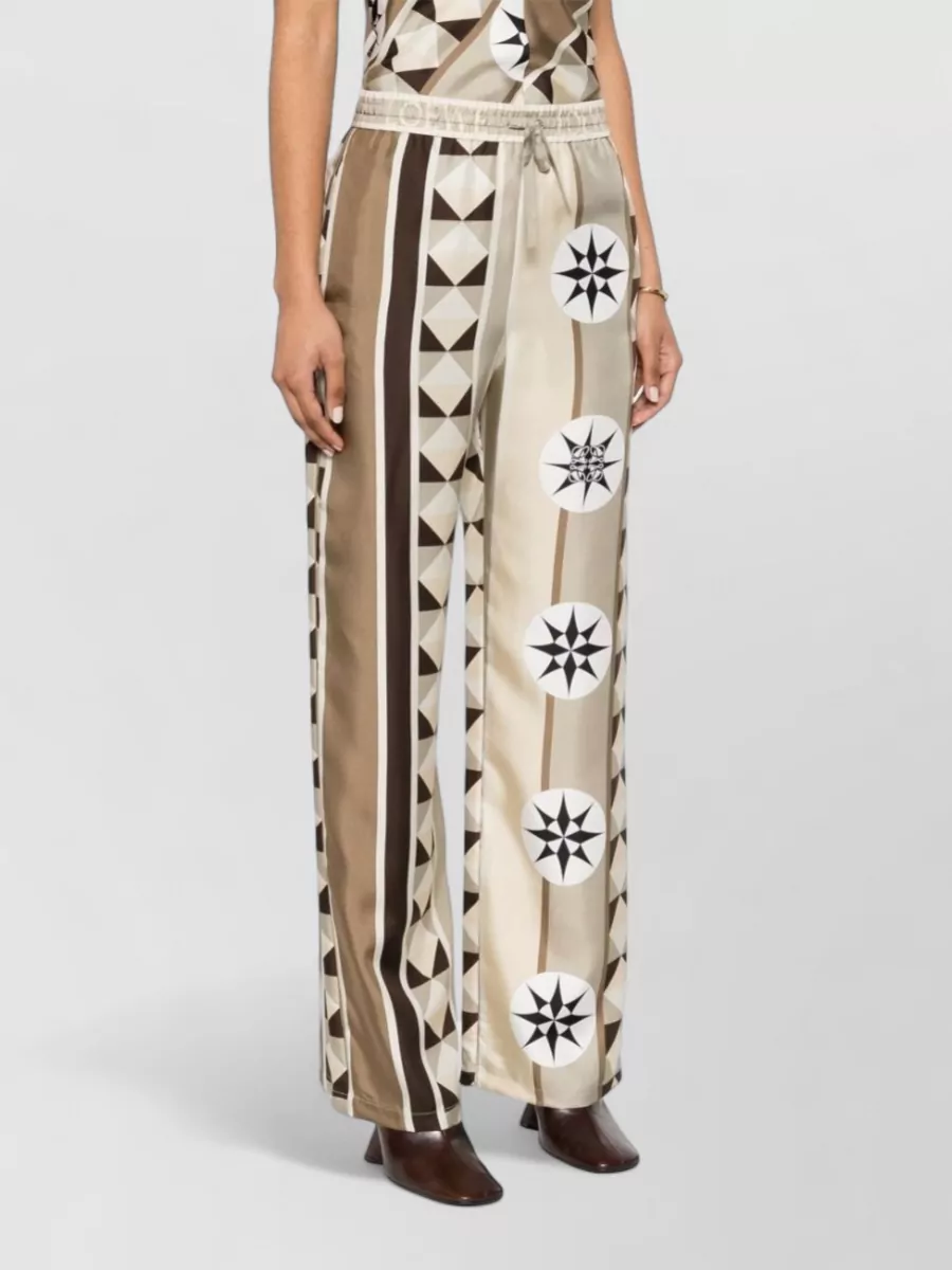 Loewe Paula's Ibiza Printed Silk Wide-Leg Trousers