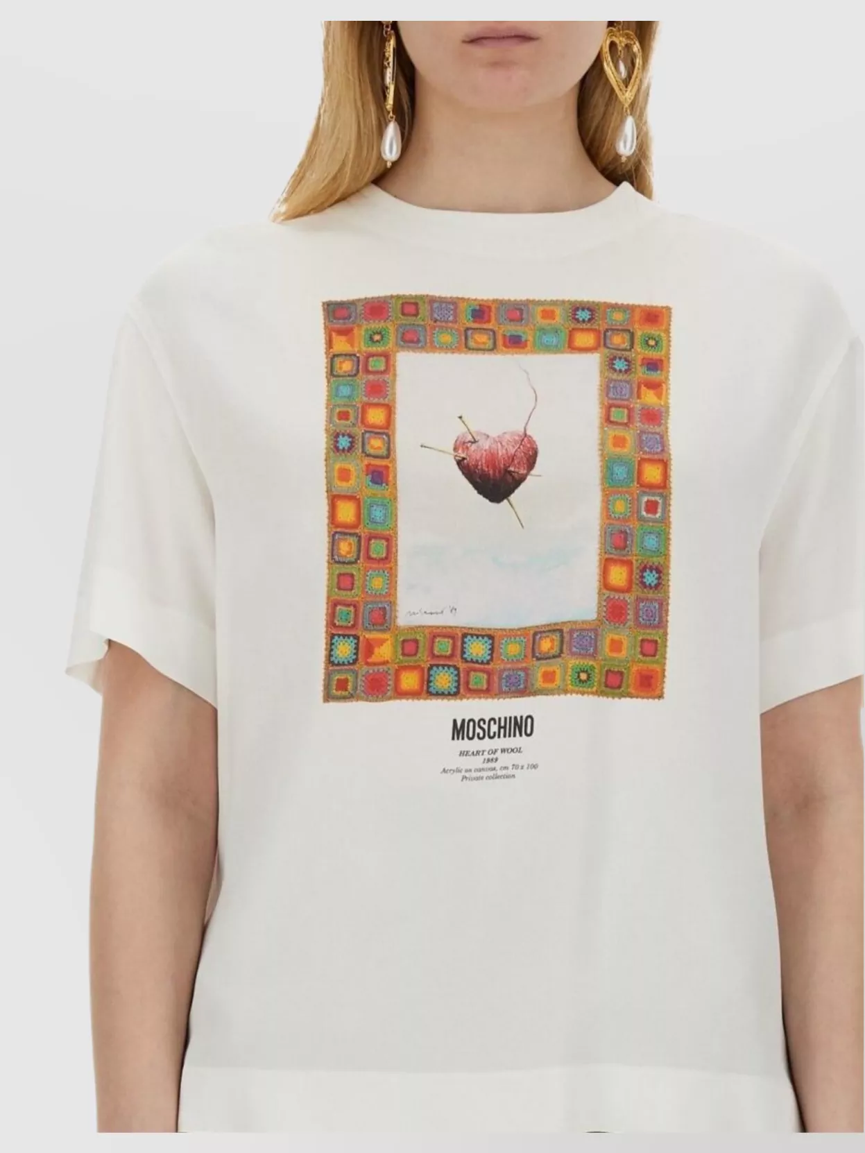 Moschino "heart" Crew Neck Graphic Print Short Sleeves