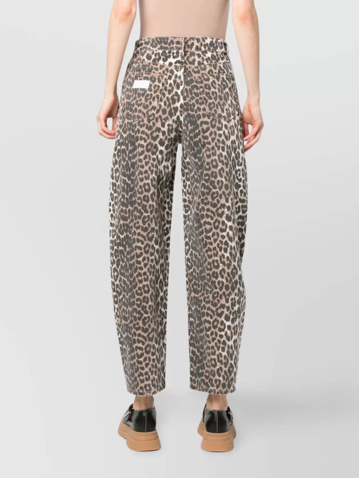 Ganni Leopard Print Straight-leg Jeans