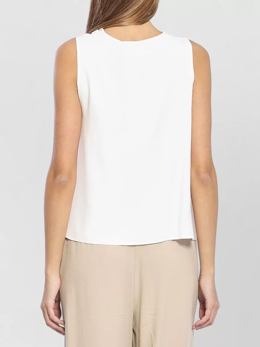Federica Tosi Knot Front Sleeveless Silk Blend Top