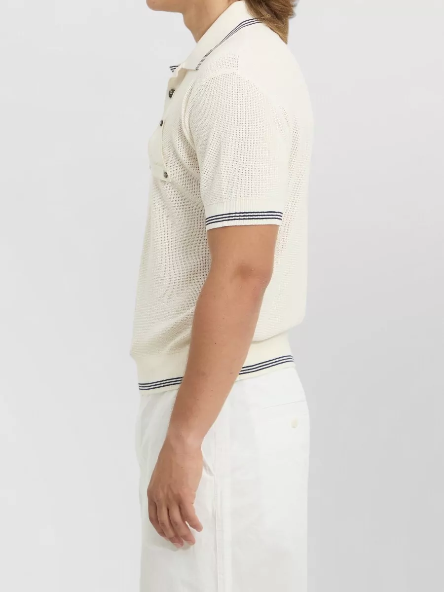 Jacquemus Silk-Cotton Honeycomb-Knit Short-Sleeve Polo Shirt