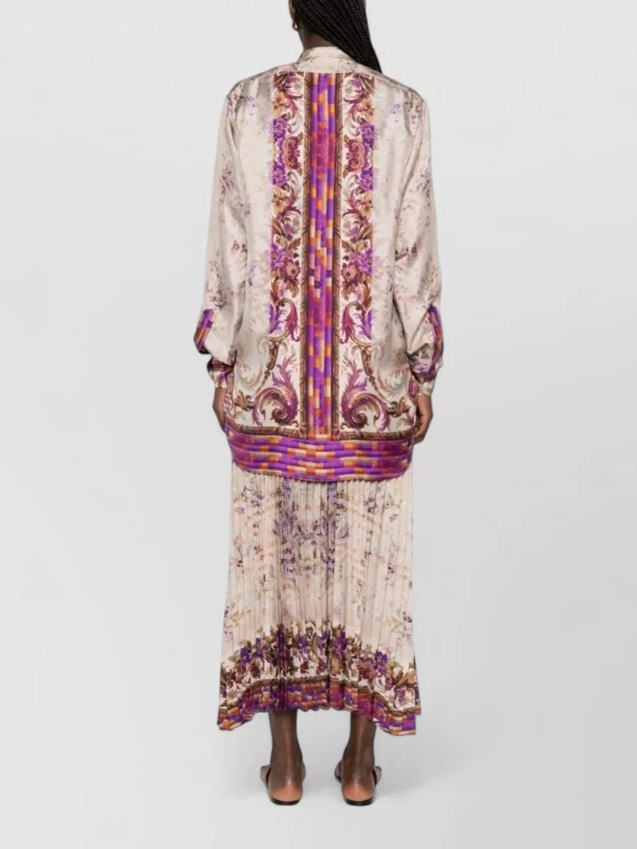 Pierre Louise Mascia Silk Shirt Natural Floral Print