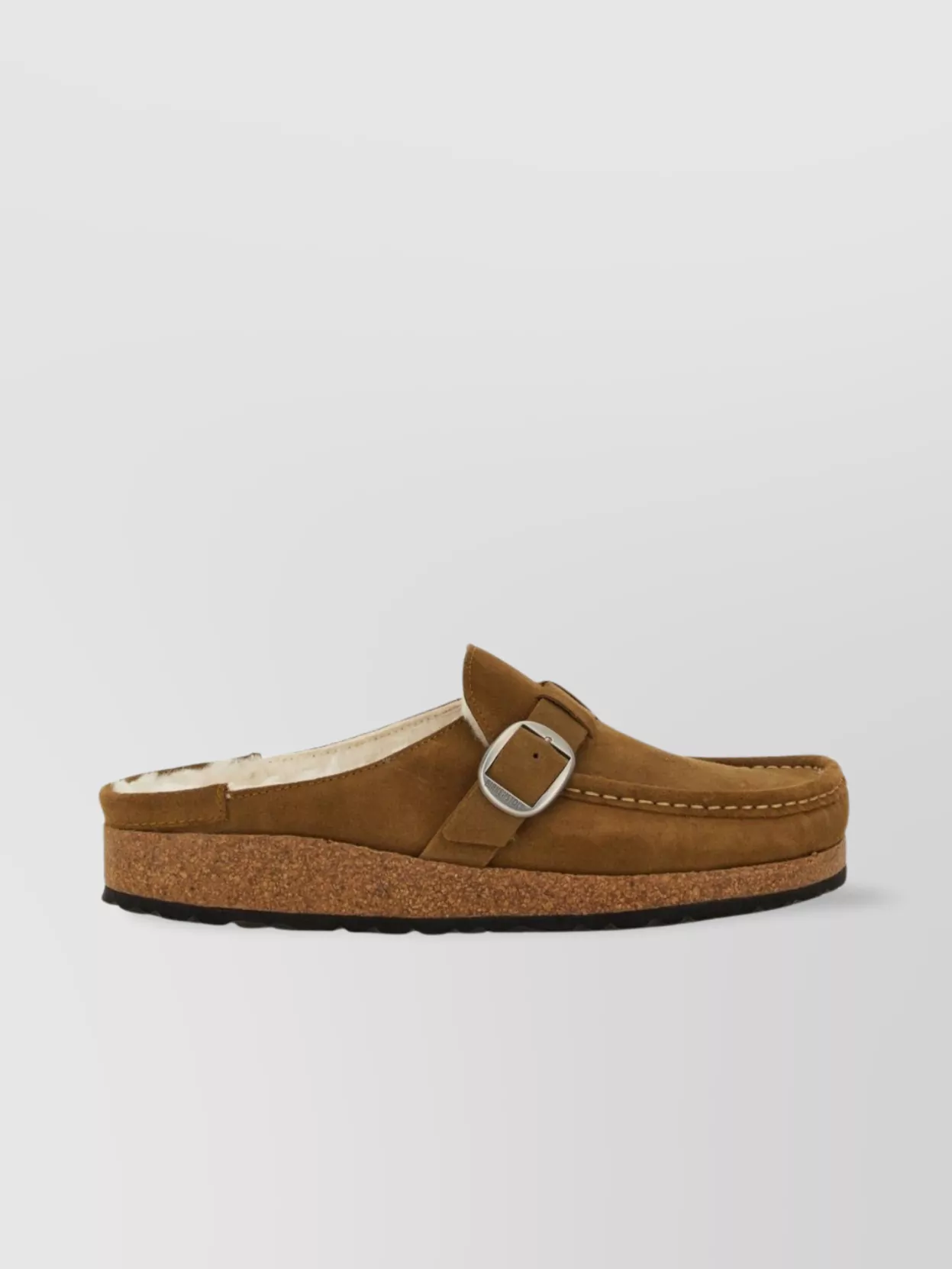 Birkenstock Shearling Buckle Detail Slippers