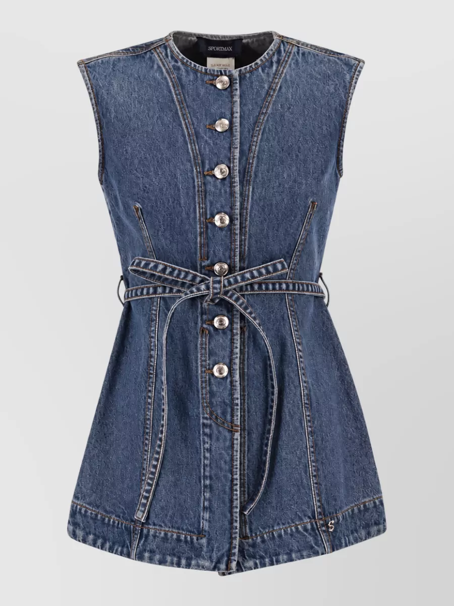 Sportmax Denim sleeveless top