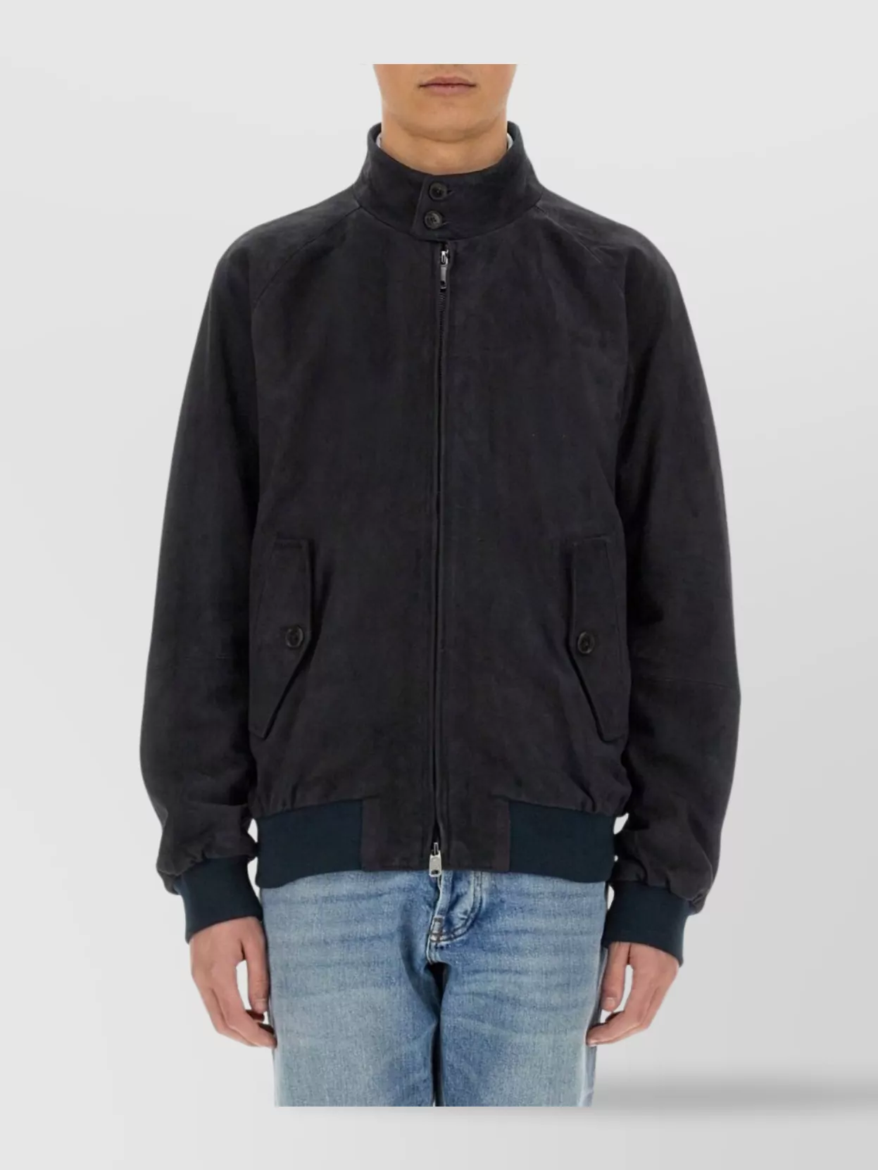 Baracuta Slim Fit Jacket With Ribbed Finish