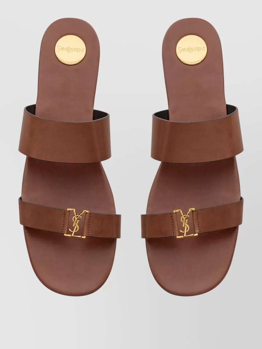 Saint Laurent Leather Babylone Slides