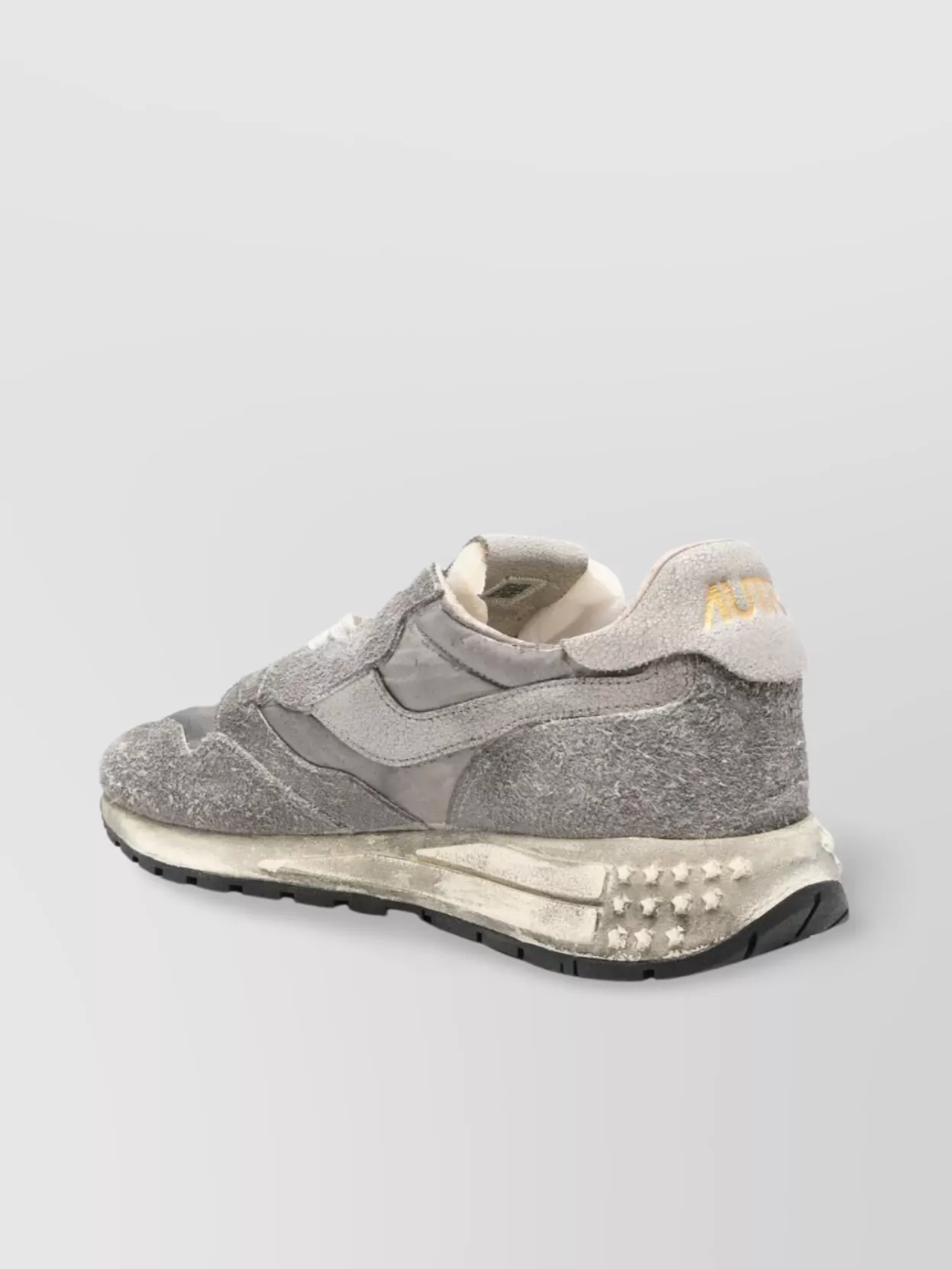 Autry Low Top Nylon Sneakers With Textured Finish In Gray