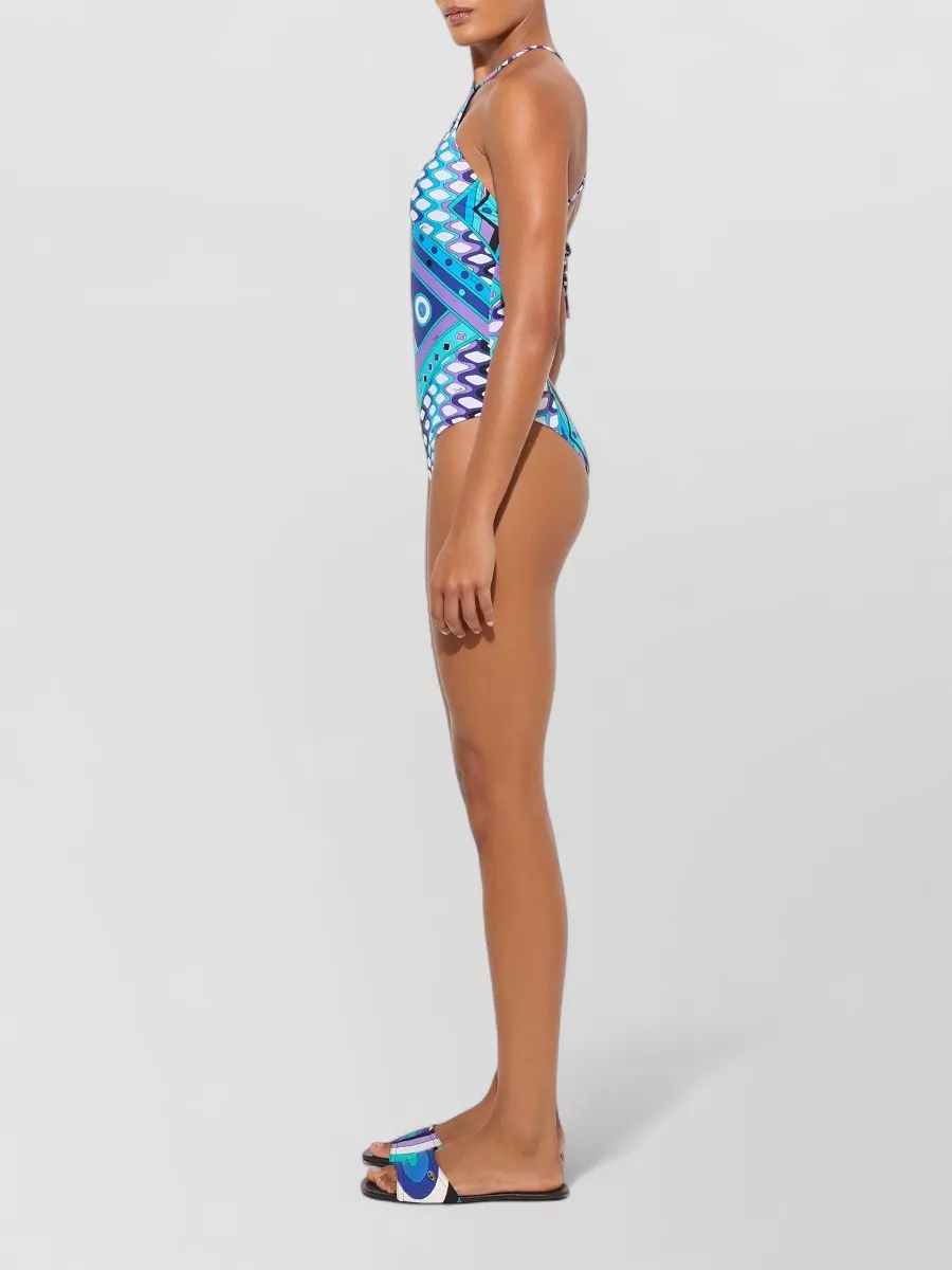 Pucci Vivara Print Cross-Strap One-Piece Swimsuit