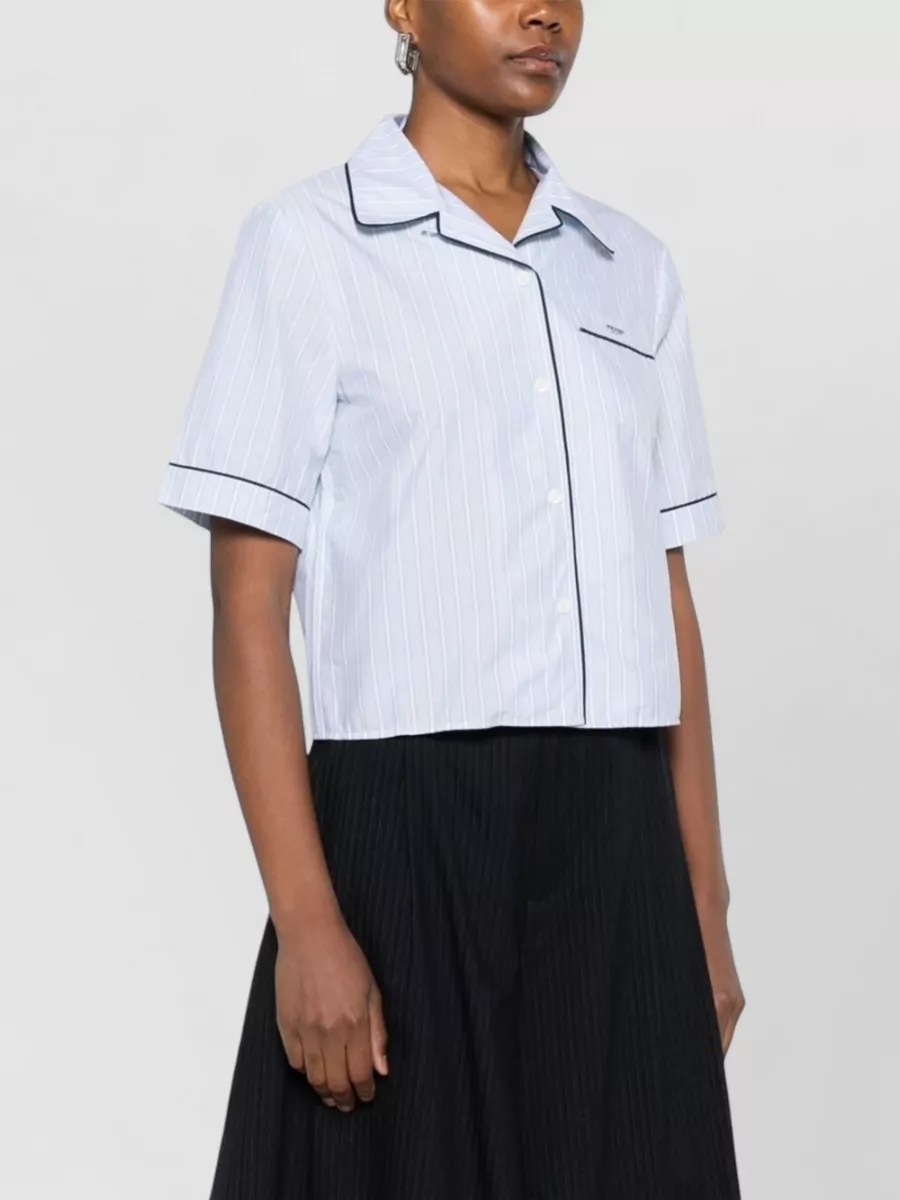 Prada Cotton Logo-Embroidered Loungewear Shirt