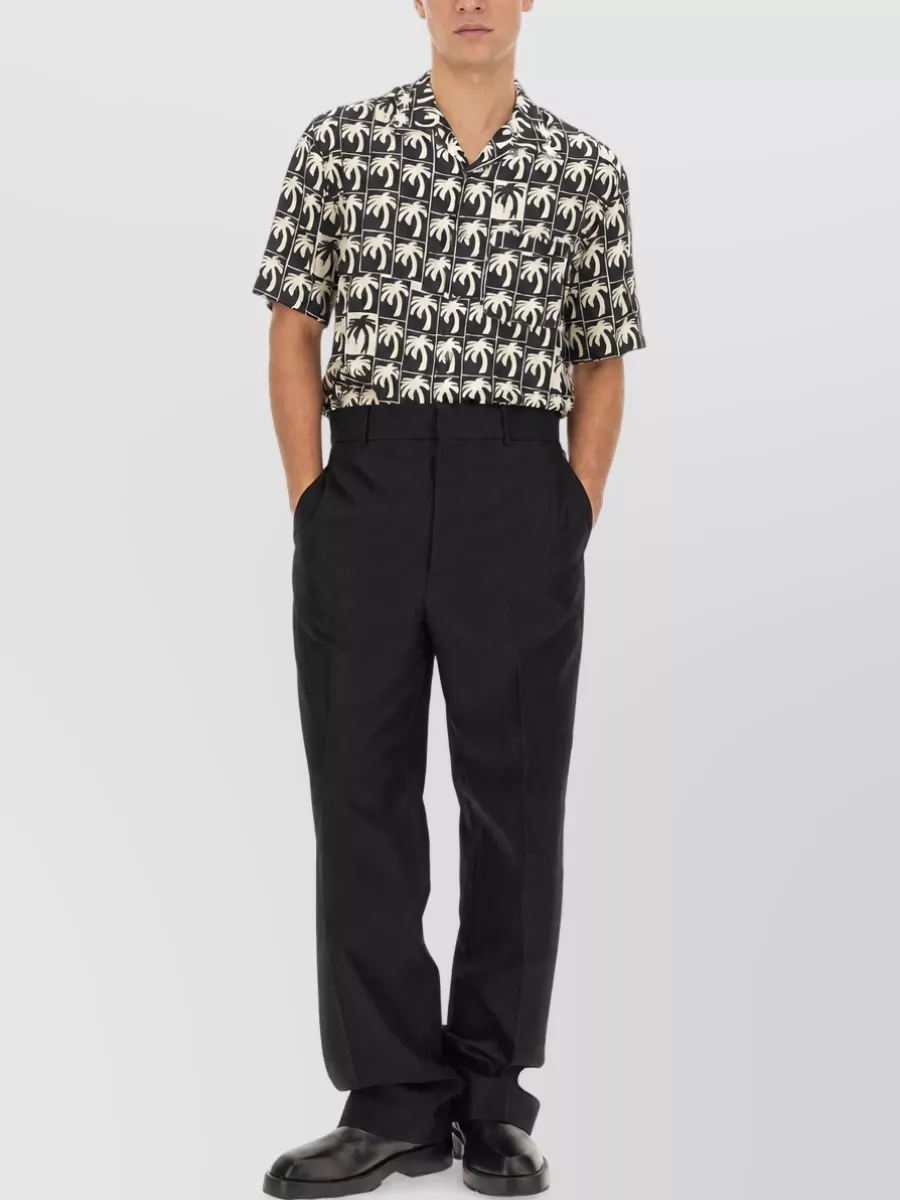 Palm Angels Logo-Trim Straight-Leg Trousers
