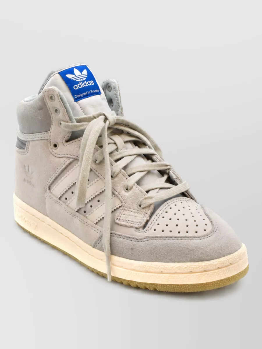 Adidas leather suede hi-top sneakers