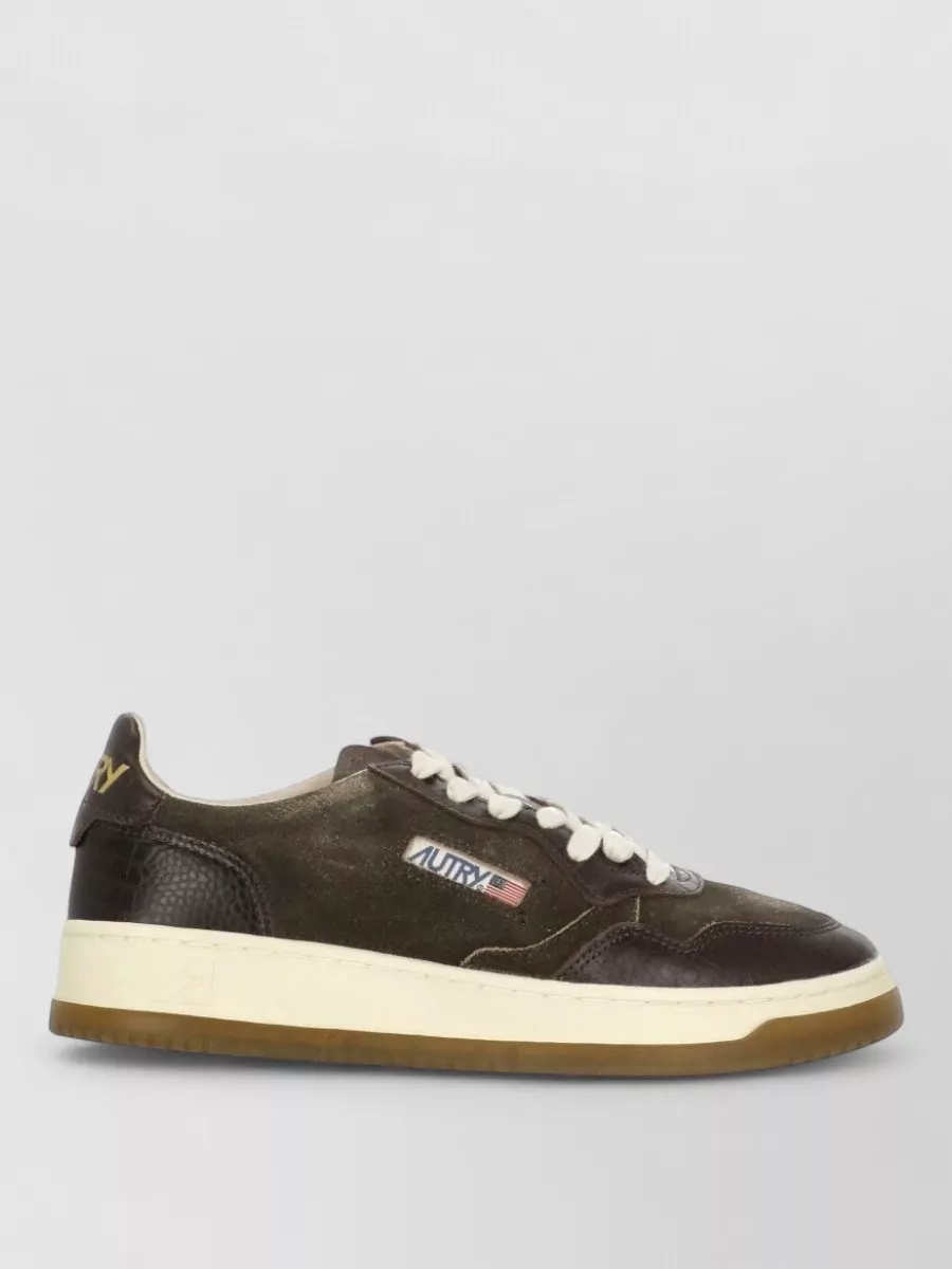 Autry Suede Leather Low Top Lace-Up Sneakers