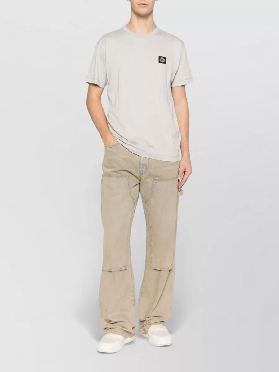 Stone Island Crew Neck Short Sleeve Cotton Jersey Top