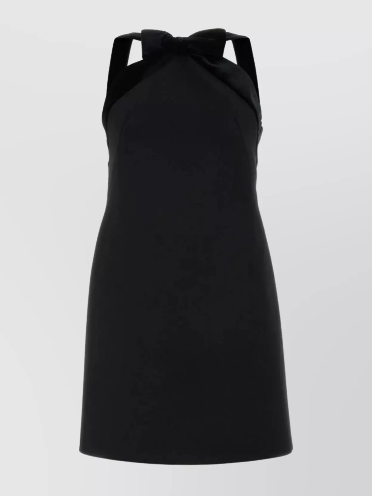 Shop Miu Miu Mini Dress With Backless And Halter Neckline In Black