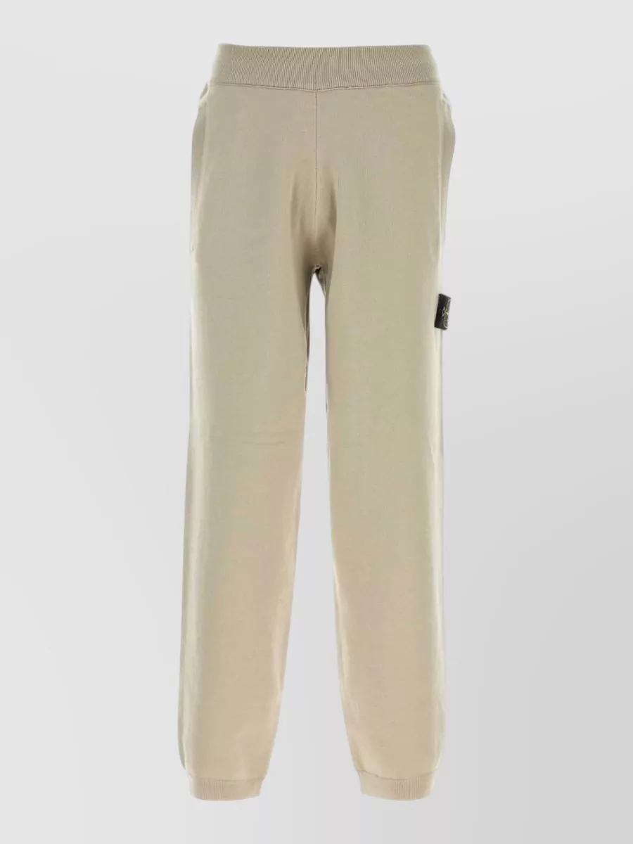 Stone Island wool blend loose fit trousers