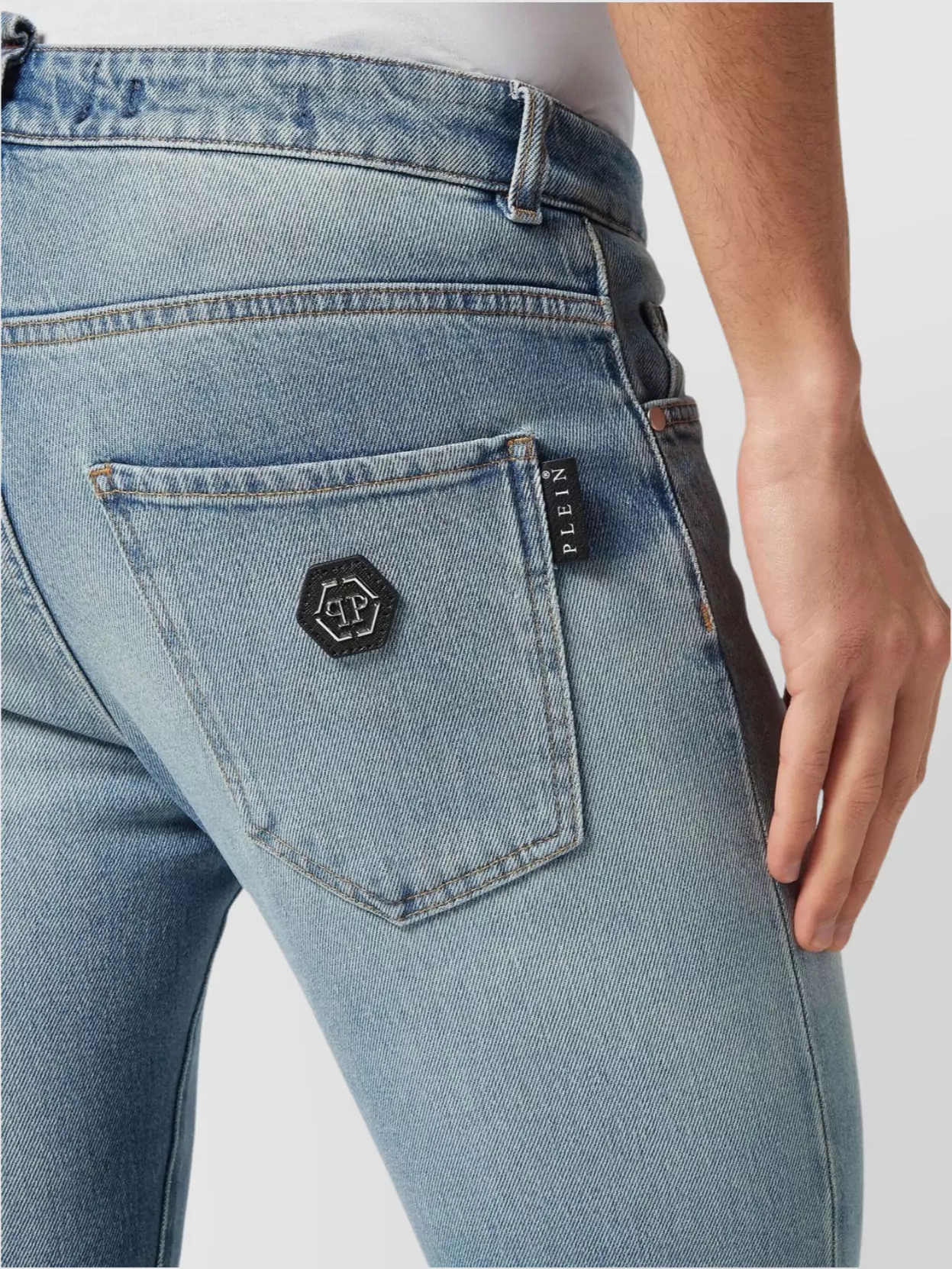Philipp Plein Mid-Wash Five-Pocket Trousers Back Pocket