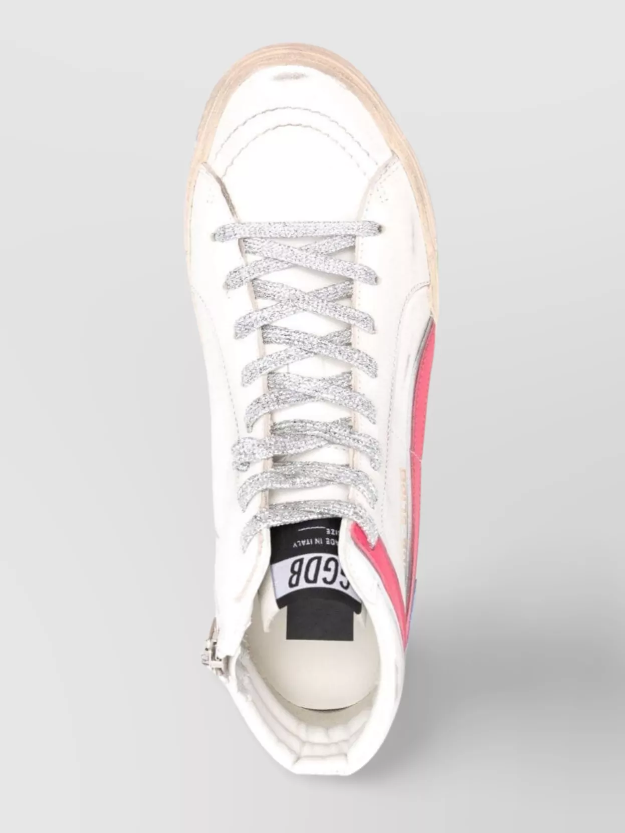 Golden Goose Distressed Slide High-Top Sneakers With Ankle-Length Calf Leather
