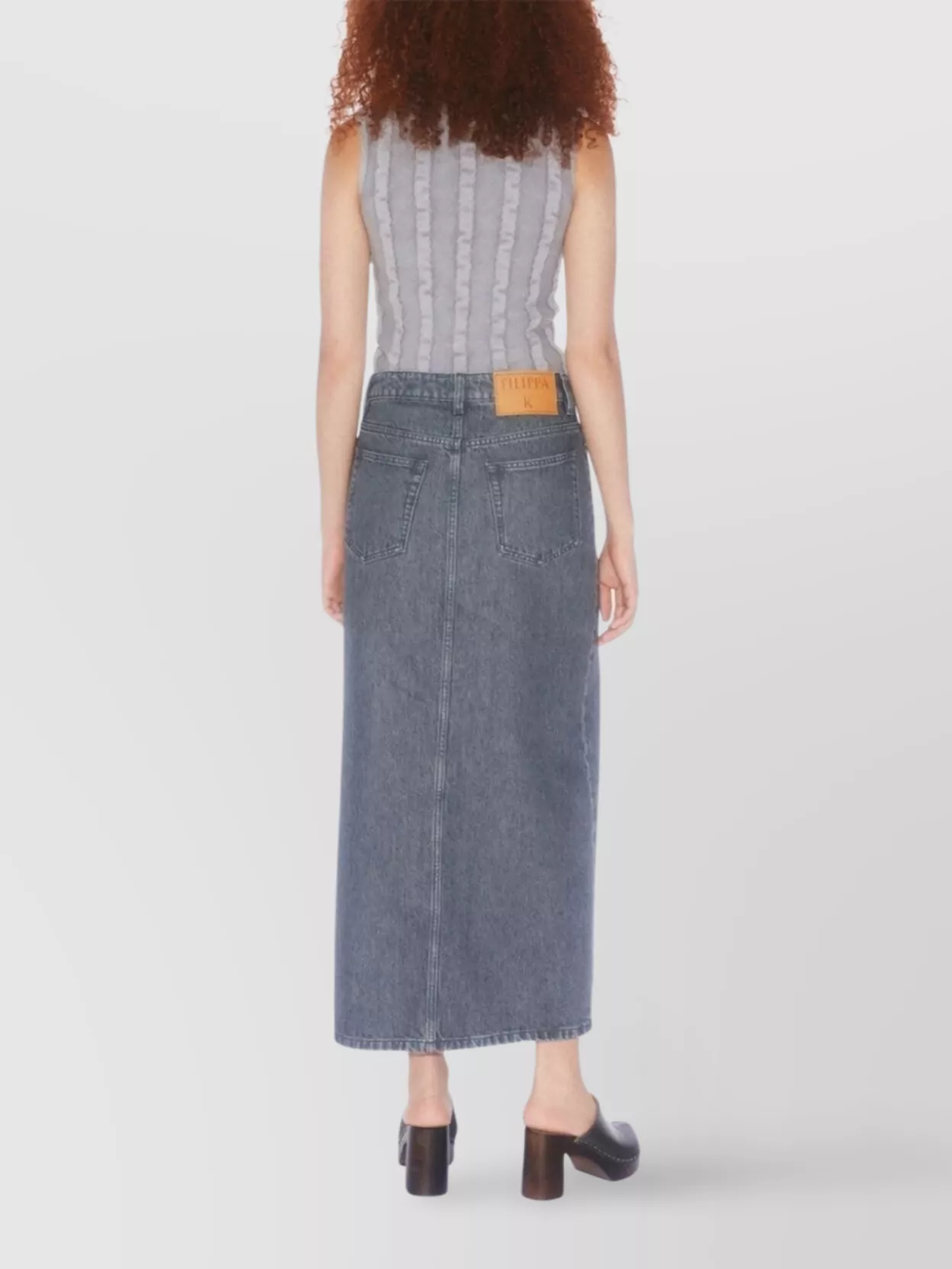 Filippa K Denim Long Skirt Front Slit