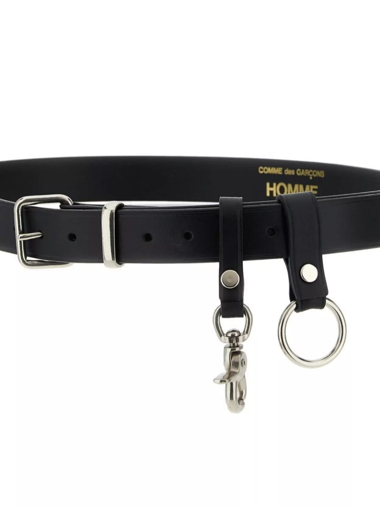 Comme Des Garçons Adjustable Leather Belt Featuring Key Ring