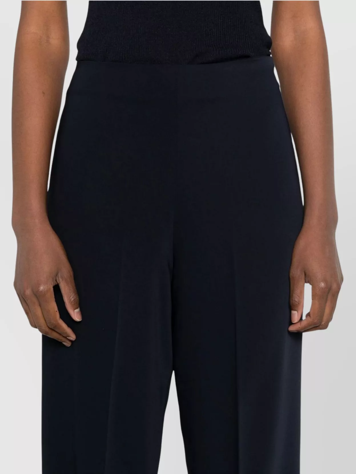 Parosh High Waist Wide Leg Full Length Trousers