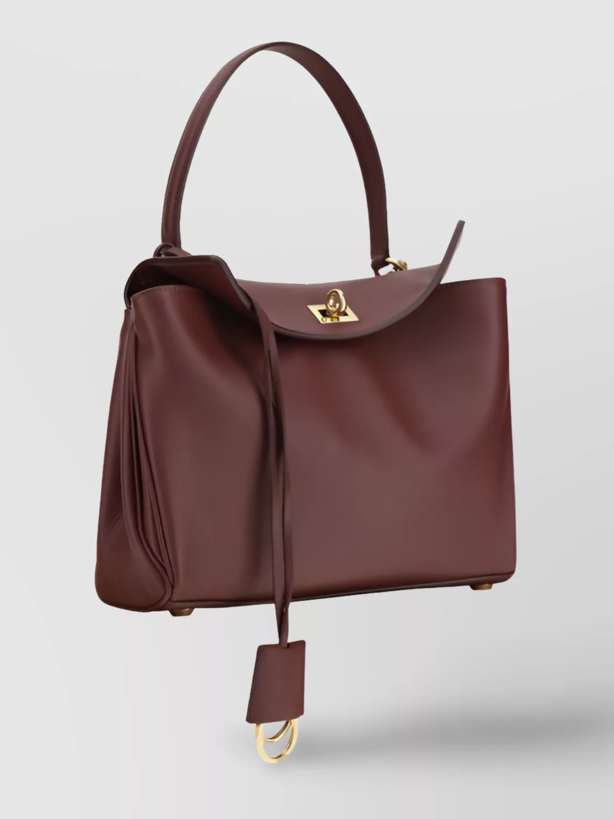 Balenciaga Leather Shoulder Bag With Top Handle And Removable Strap