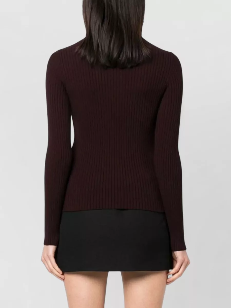 Courrèges Reedition Rib Knit High Neck Sweater