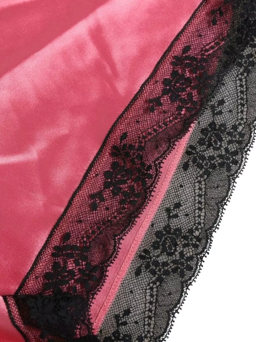 Dolce&Gabbana Silk Satin Lace Trim Short Shorts