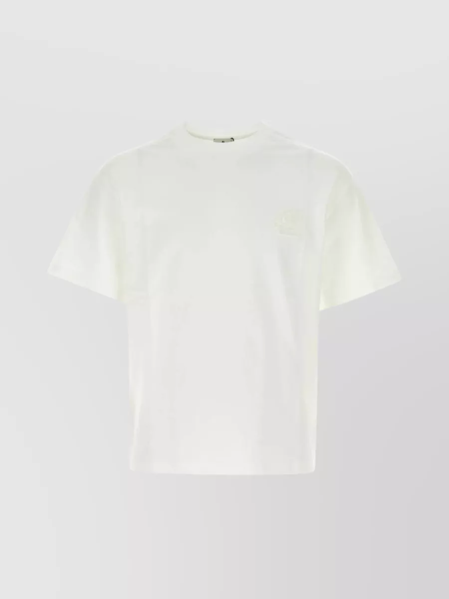 Shop Etro Pegaso Cropped Crew-neck Cotton T-shirt In White