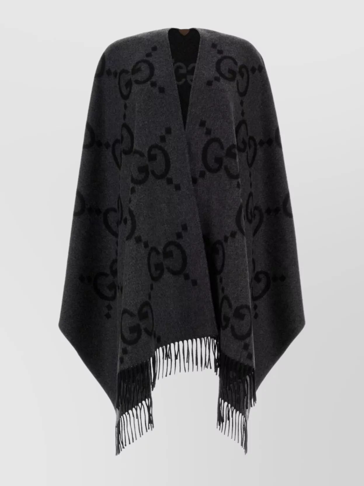 Shop Gucci Reversible Embroidered Cashmere Cape