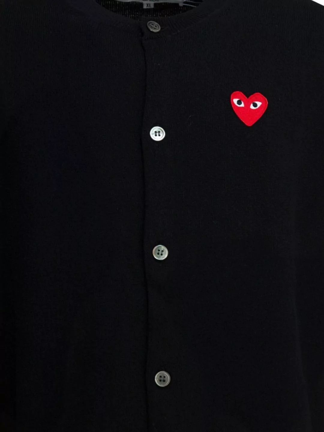 Comme Des Garçons Play Embroidered Logo Wool Cardigan Design