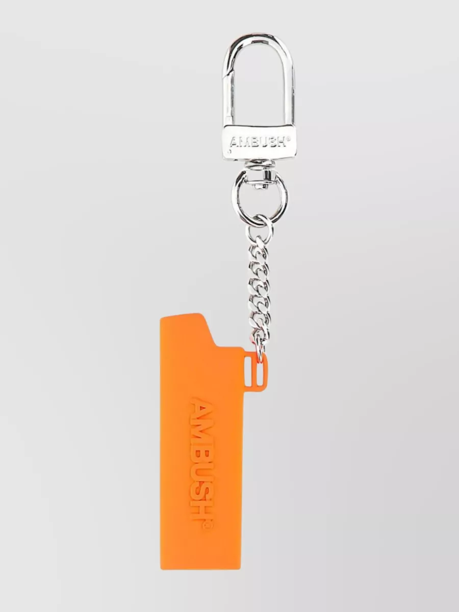 Shop Ambush Metal Link Keyring With Enameled Holder In Orange