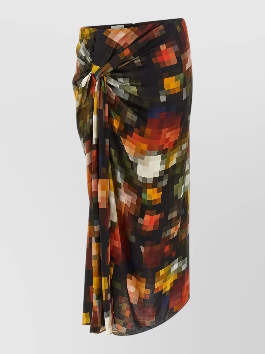 Dries Van Noten draped asymmetric maxi skirt