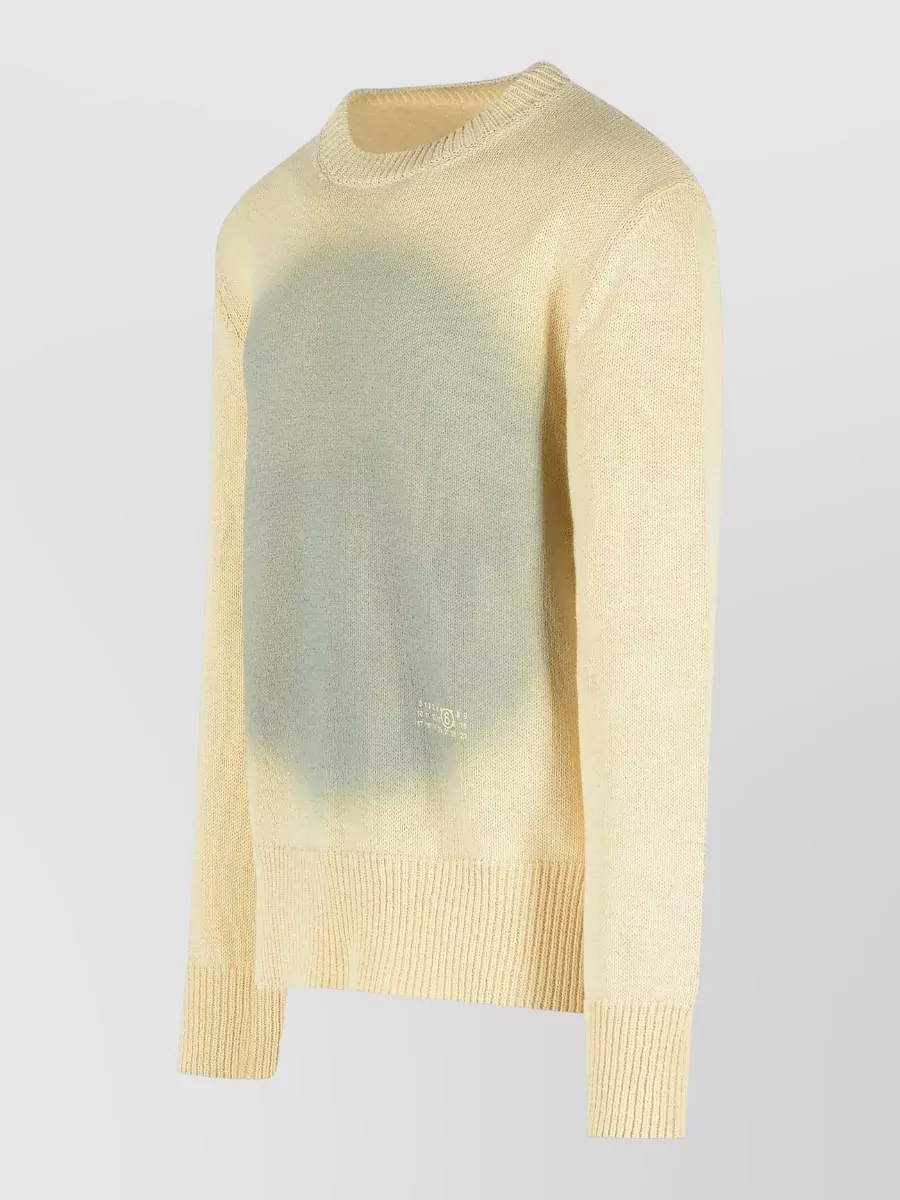 Mm6 Maison Margiela Cotton Blend Sweater Graphic Round Neck