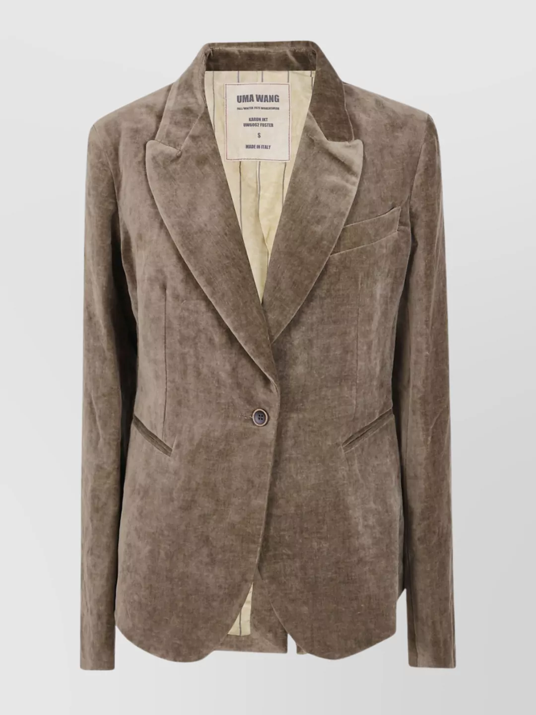 Uma Wang Karon Notched Lapel Jacket With Chest Pocket In Brown