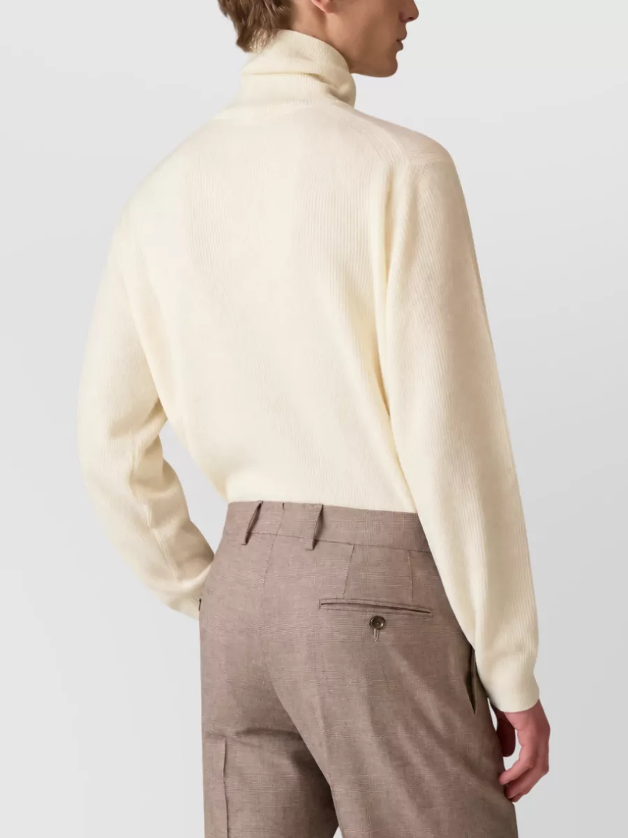 Lardini Ribbed Wool Cashmere High Neck Sweater
