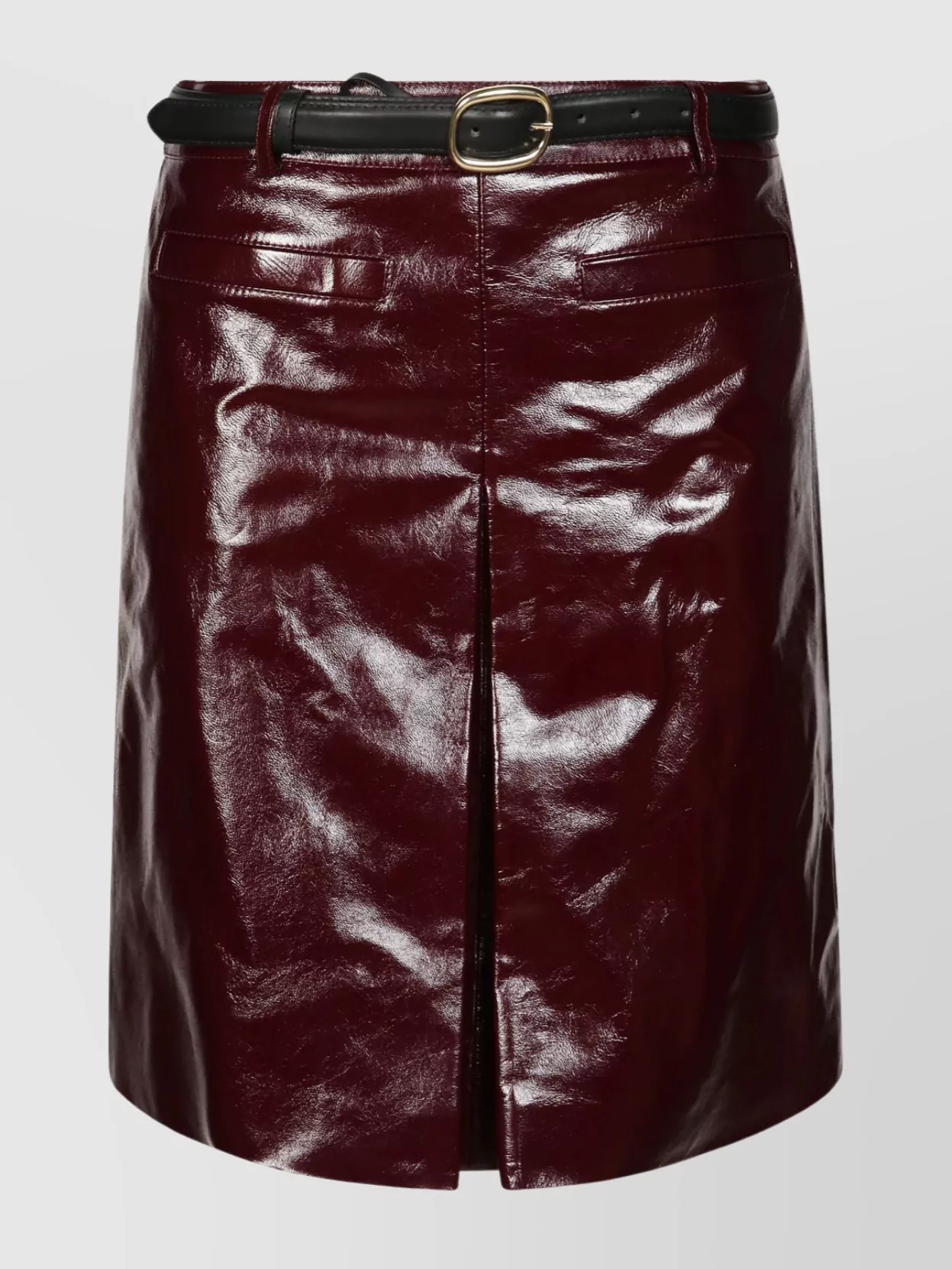 Self-Portrait leather slim-fit mini skirt
