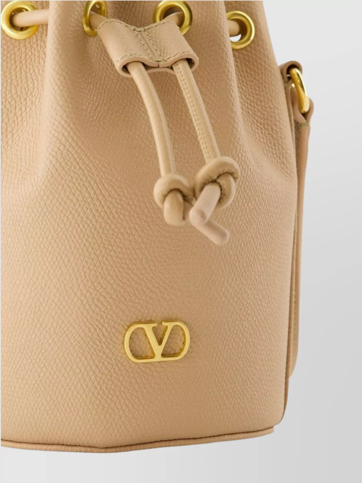 Valentino Vlogo Signature Drawstring Bucket Bag In Brown