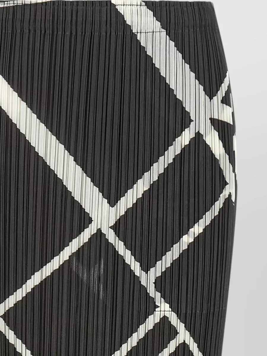 Pleats Please Issey Miyake Printed Pleated Pencil Midi Skirt