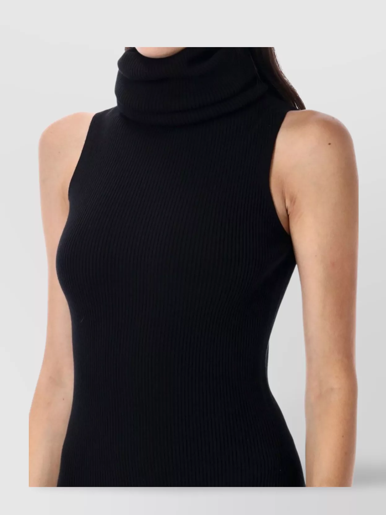 Rick Owens High Neck Maxi Tube Dress In Black