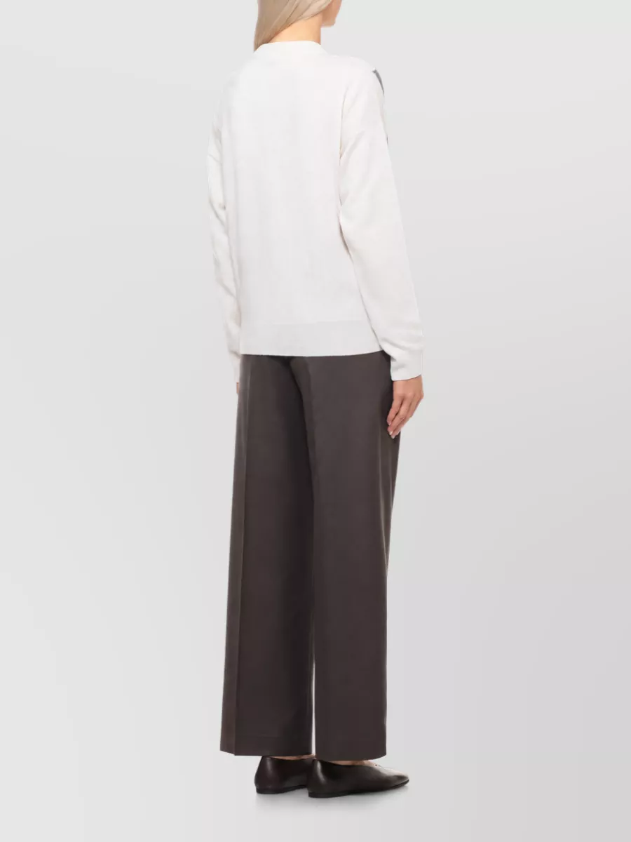 Peserico Wool Silk Cashmere Geometric Knit Sweater