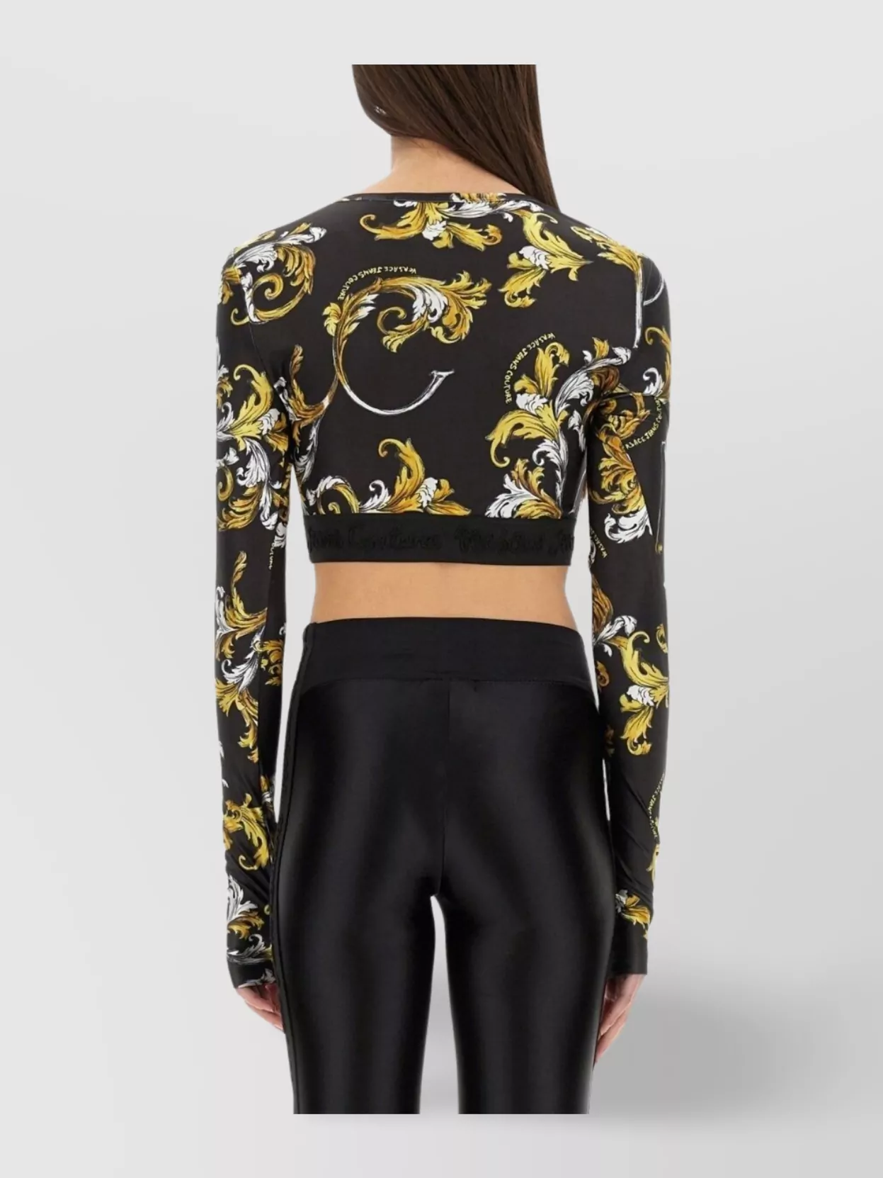 Versace Jeans Couture Outline Baroque Short Top In Multi