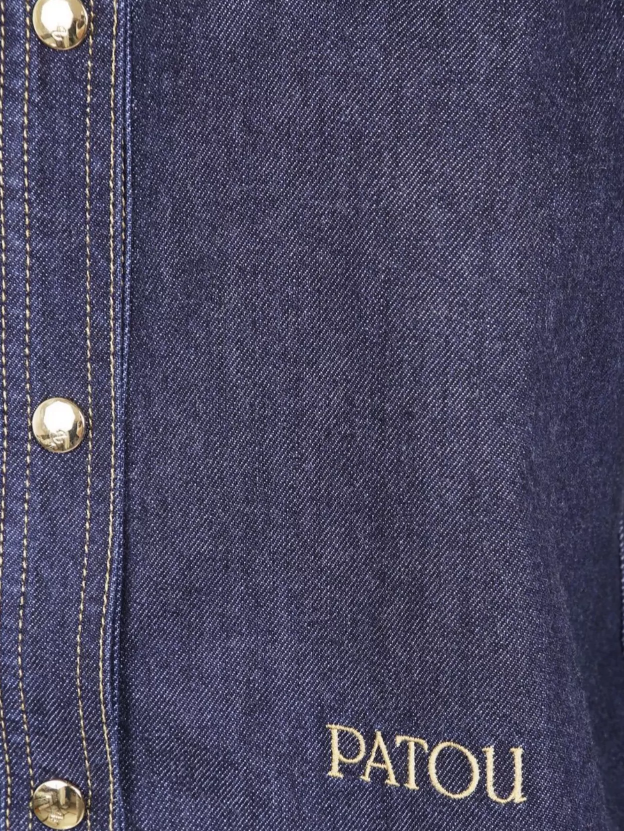 Patou High Collar Blouse Contrast Stitching