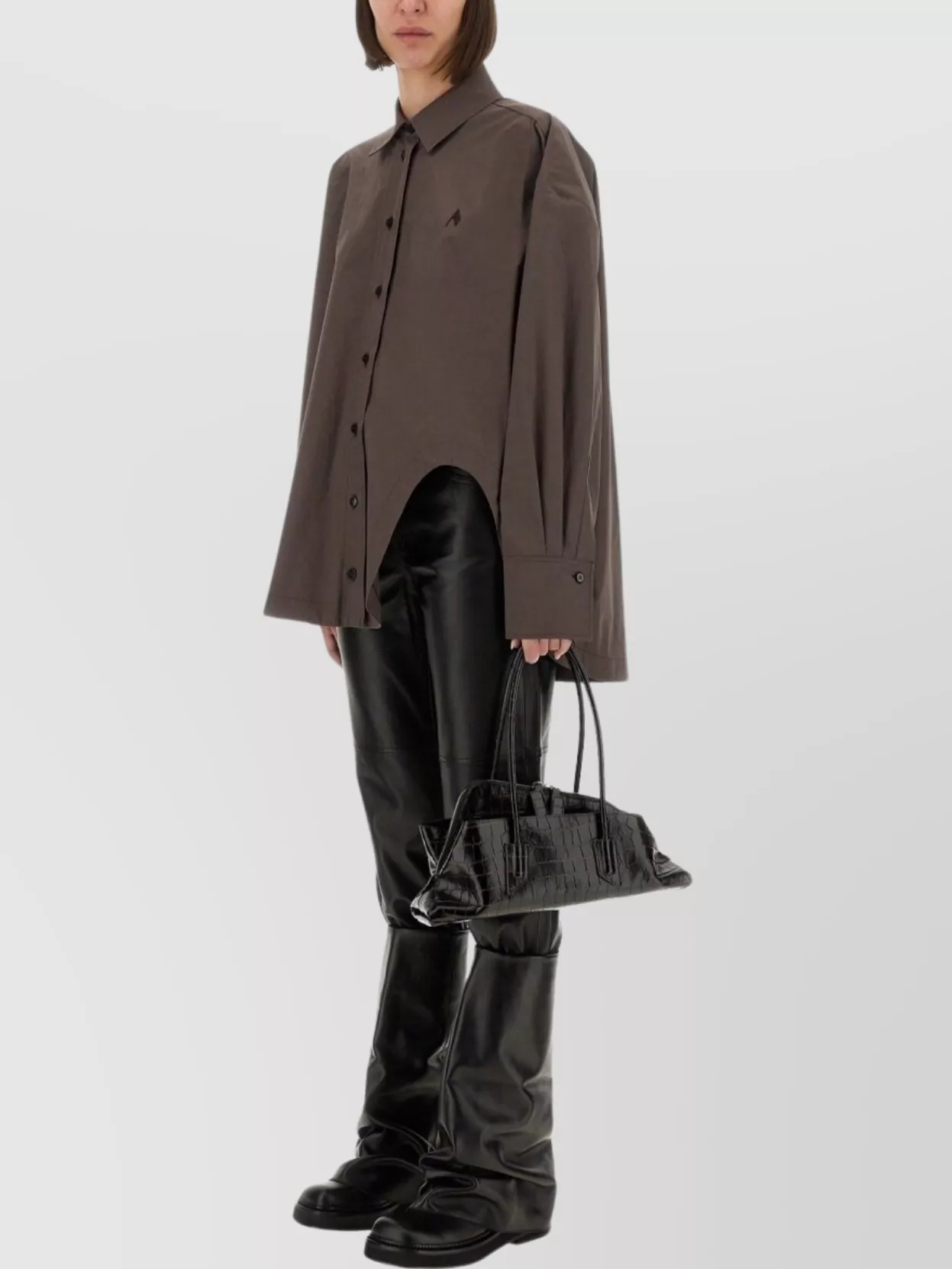 The Attico Shirt "Diana" Asymmetric Hem