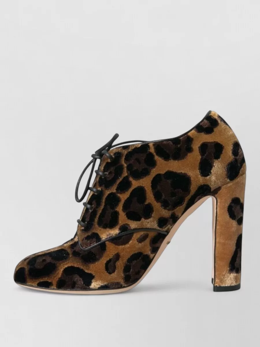 Dolce&Gabbana Leopard-Print Lace-Up Ankle Boots