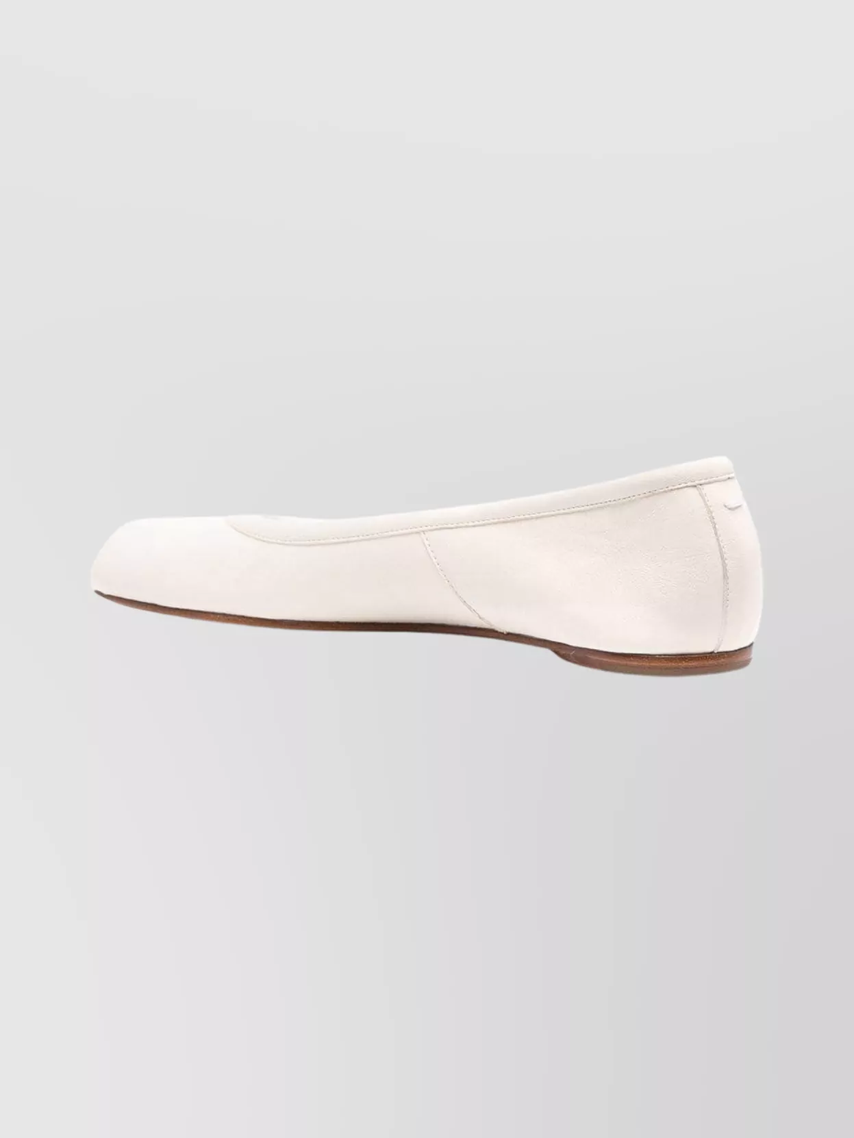 Maison Margiela Tabi Toe Flat Leather Slip-on Ballerina In White